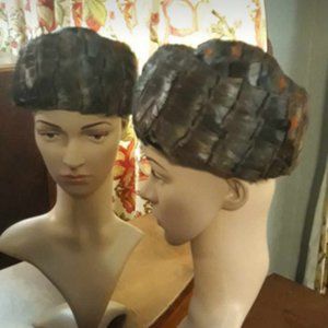 Vintage feathered "cossack" style hat
